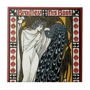Vintage Art Nouveau, The Kiss by William Bradley Ceramic Tile