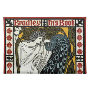 Vintage Art Nouveau, The Kiss by William Bradley Cloth Placemat