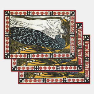 Vintage Art Nouveau, The Kiss by William Bradley Wrapping Paper Sheets