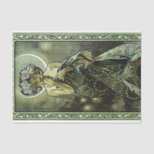 Vintage Art Nouveau The Moon by Mucha Tissue Paper
