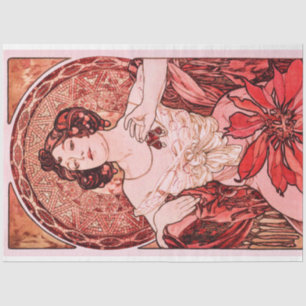 Vintage Art Nouveau The Ruby by Alphonse Mucha Tissue Paper