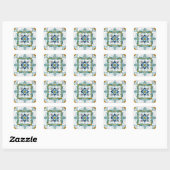 Vintage Art Nouveau Tile Square Sticker (Sheet)