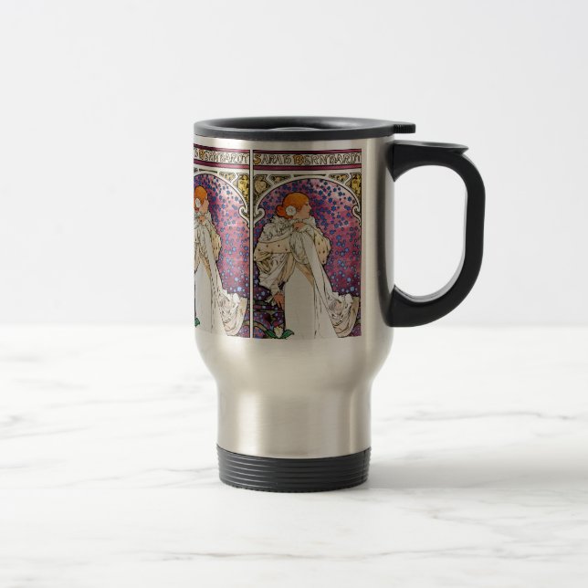 Vintage Art Nouveau Travel Mug - by Mucha (Right)