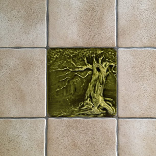Vintage Art Nouveau Tree Reproduction Ceramic Tile