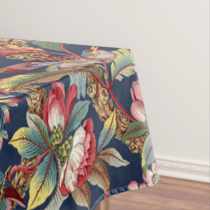 Vintage Art Nouveau Tropical Parrots Pattern Tablecloth