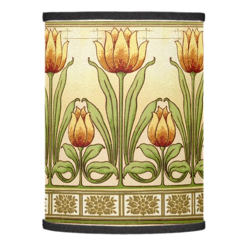 Vintage Art Nouveau Tulip Flower Pattern Frieze Lamp Shade