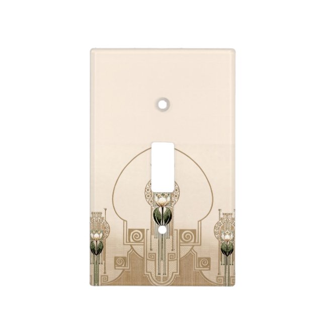 Vintage Art Nouveau Tulips Frieze Light Switch Cover (Front)