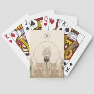 Vintage Art Nouveau Tulips Frieze Poker Cards
