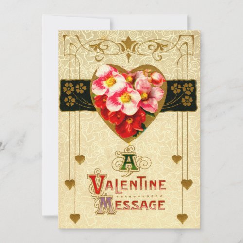 Vintage Art Nouveau Valentines Day Card Template