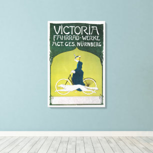 Vintage Art Nouveau, Victoria Fahrrad Werke, Rehm Canvas Print