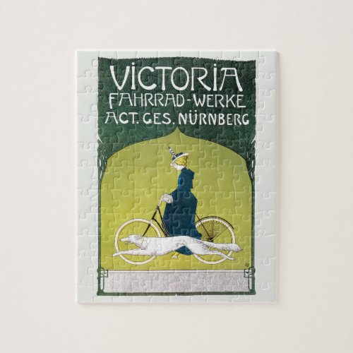 Vintage Art Nouveau Victoria Fahrrad Werke Rehm Jigsaw Puzzle