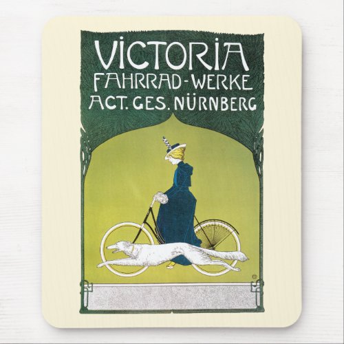 Vintage Art Nouveau Victoria Fahrrad Werke Rehm Mouse Pad