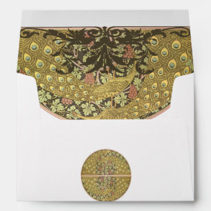 Vintage Art Nouveau Vineyard Peacock Envelopes