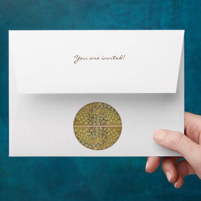 Vintage Art Nouveau Vineyard Peacock Envelopes (Hand)
