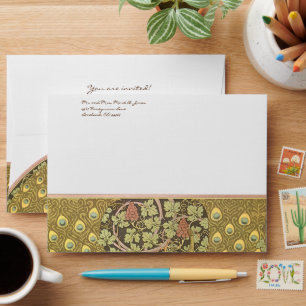 Vintage Art Nouveau Vineyard Peacock Envelopes