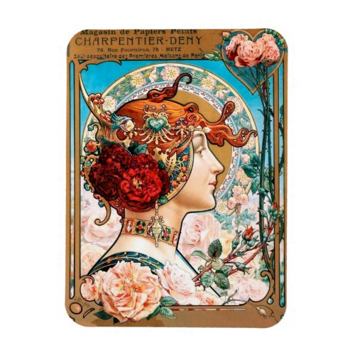 Vintage Art Nouveau Wallpaper Magnet