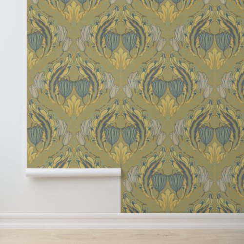 Vintage Art Nouveau Walter Crane Tulip pattern Wallpaper