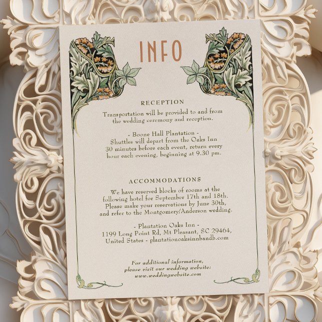 Vintage Art Nouveau Wedding Details Card (Creator Uploaded)