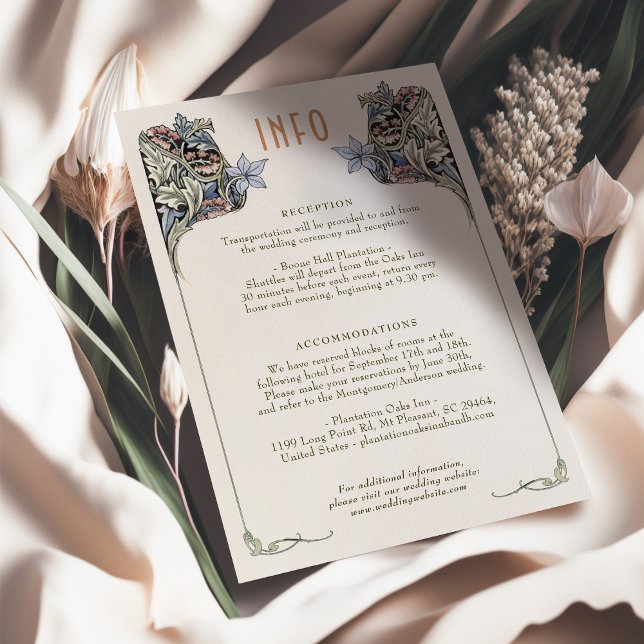 Vintage Art Nouveau Wedding Details Card (Creator Uploaded)