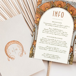Vintage Art Nouveau Wedding Information Card