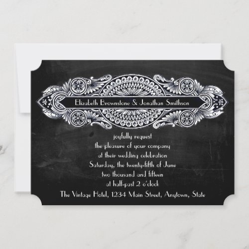 Vintage Art Nouveau Wedding Invitation