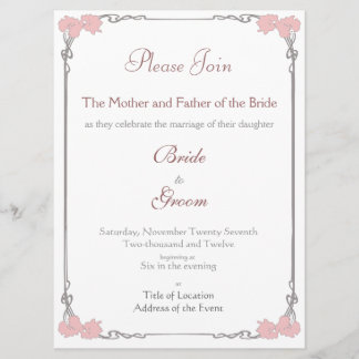 Vintage - Art Nouveau Wedding Invitation