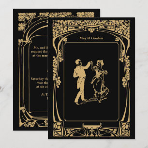 Vintage Art Nouveau Wedding Invitation 2