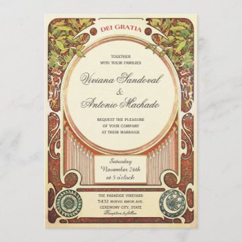 Vintage Art Nouveau Wedding Invitations I by Anything_Goes at Zazzle