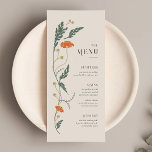 Vintage Art Nouveau Wedding Menu<br><div class="desc">This Wedding Menu from the Art Nouveau Collection showcases a beautiful vintage floral design that exudes modern elegance. Personalize it with your details easily and quickly. Simply press the 'customize it' button to further re-arrange and format the style and placement of the text.</div>