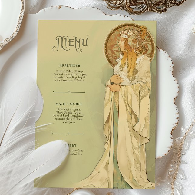 Vintage Art Nouveau Wedding Menu Card (Creator Uploaded)