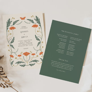 Vintage Art Nouveau Wedding Program