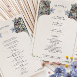 Vintage Art Nouveau Wedding Program Card<br><div class="desc">Introducing our Vintage Art Nouveau Wedding Program, a delicate design that draws inspiration from the iconic works of William Morris and the Belle Époque era. With intertwined greenery and florals, this card is an homage to a period known for its artistic flourishing and unique beauty. Victorian-themed weddings are filled with...</div>