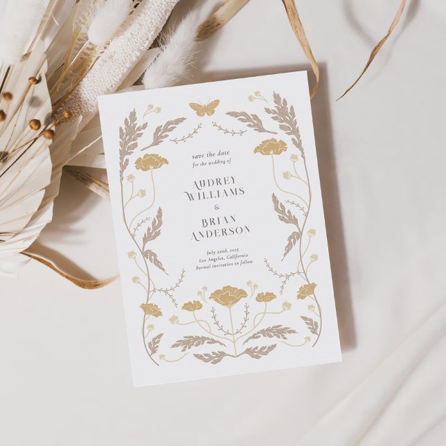 Vintage Art Nouveau Wedding Save the Date card (Creator Uploaded)