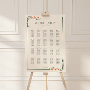 Vintage Art Nouveau Wedding Seating Chart 24x36 Foam Board