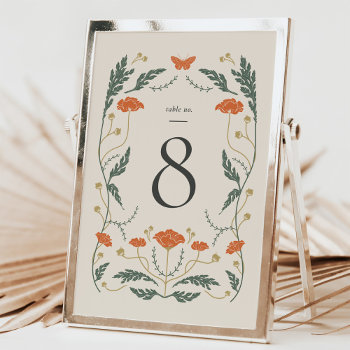 Vintage Art Nouveau Wedding Table Number Card by FreckledFoxPrints at Zazzle