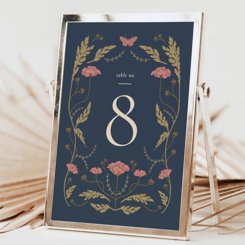 Vintage Art Nouveau Wedding Table Number card