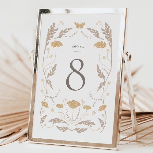 Vintage Art Nouveau Wedding Table Number card