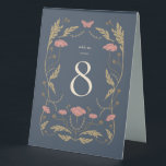 Vintage Art Nouveau Wedding Table Number Tent Card<br><div class="desc">This Wedding Table Number Tent Card from the Art Nouveau Collection showcases a beautiful vintage floral design that exudes modern elegance. Personalize it with your details easily and quickly. Simply press the 'customize it' button to further re-arrange and format the style and placement of the text.</div>