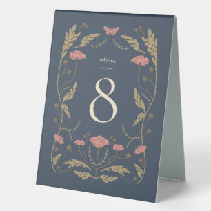 Vintage Art Nouveau Wedding Table Number Tent Card Table Tent