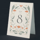 Vintage Art Nouveau Wedding Table Number Tent Card Table Tent Sign<br><div class="desc">This Wedding Table Number Tent Card from the Art Nouveau Collection showcases a beautiful vintage floral design that exudes modern elegance. Personalize it with your details easily and quickly. Simply press the 'customize it' button to further re-arrange and format the style and placement of the text.</div>