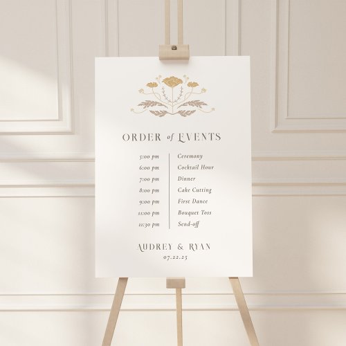 Vintage Art Nouveau Wedding Timeline Sign