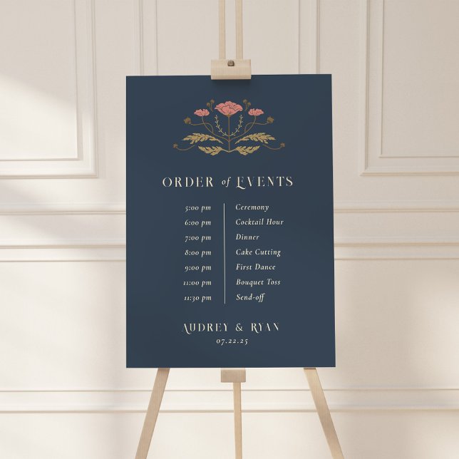 Vintage Art Nouveau Wedding Timeline Sign (Vintage Art Nouveau Wedding Timeline Sign)