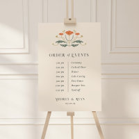 Vintage Art Nouveau Wedding Timeline Sign