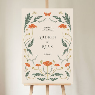 Vintage Art Nouveau Wedding Welcome Sign