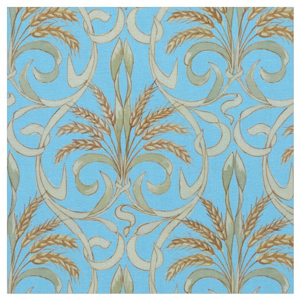 Vintage 1905 Wheat Pattern Fabric | Zazzle