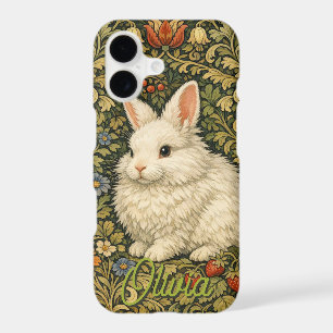 Vintage art nouveau white rabbit iPhone 17 case