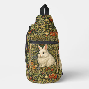 Vintage art nouveau white rabbit sling bag