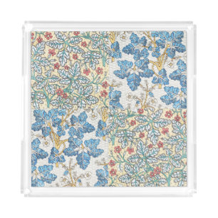 Vintage Art Nouveau Wild Geranium Floral Pattern Acrylic Tray