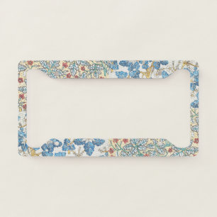 Vintage Art Nouveau Wild Geranium Floral Pattern License Plate Frame