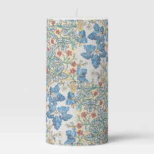 Vintage Art Nouveau Wild Geranium Floral Pattern Pillar Candle